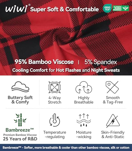 Image of WiWi Viscose from Bamboo Women's Pajamas Set Super Soft Button Down Top and Pants Sleepwear Cooling Pjs S-3X