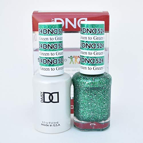 DND Gel & Matching Polish Set #524 - Green To. Buy 5 any colors get 1 Diamond super fast drying top coat 0.5 oz Free