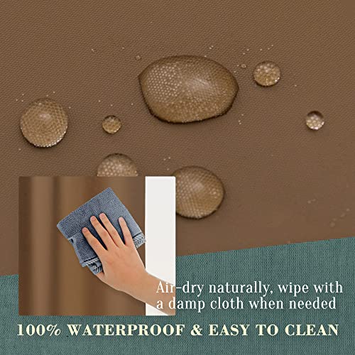Image of No Hook PEVA Shower Curtain or Liner - 8G Heavy Duty Brown Bathroom Shower Curtain No Hooks Required, Waterproof Plastic & PVC Free, Standard Size 71 x 74, Brown