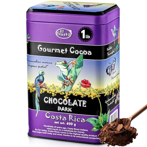 Gourmet Cocoa Powder - Rich Chocolate Flavor & High Flavanol Cacao - Ideal For Baking, Cold Or Hot Chocolate Drinks - Natural, Vegan, Non-Gmo, Costa Rica Origin, 1Lb (50% Cocoa With Cane Sugar)