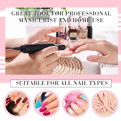 Electric Nail File & Drill Kit | Electric Nail Drill Manicure Filer Kit, Nail Buffer | Professional Electric Nail Drill Kit - Nail Art Manicure Filer with 6 Interchangeable... - Image 3
