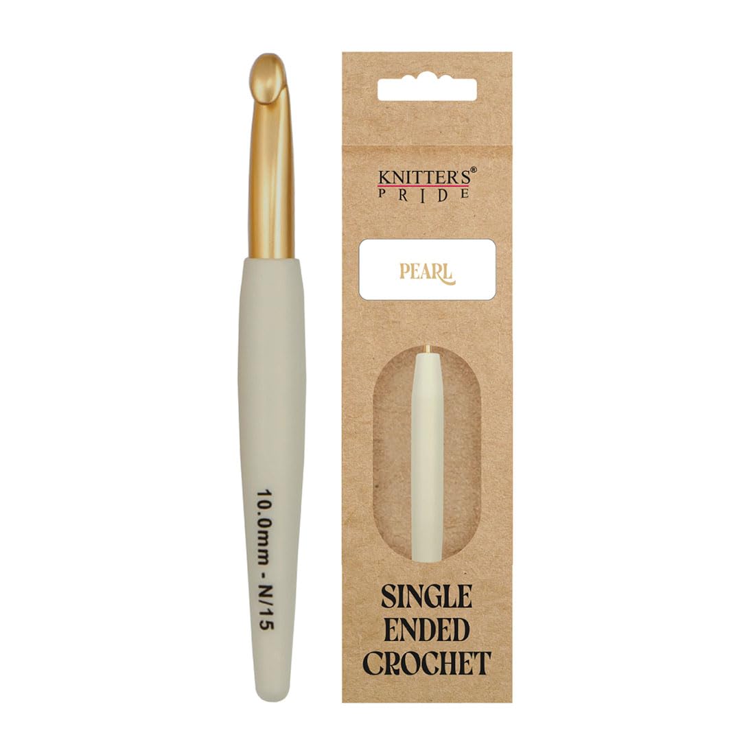 Knitter's Pride White Pearl Aluminium Crochet Hook 10 Mm - 1 Piece