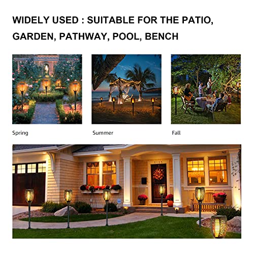 image for Swonuk Outdoor Solar Lights 4 Pack, Waterproof 33 LED Solar Torches Li