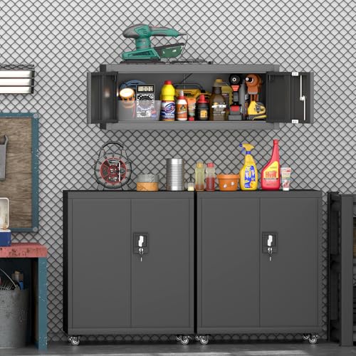 Locking-Cabinet-Wall-Mounted-Metal-Storage-Cabinet-with-Keys-Tool-Garage-Storage-Cabinet-with-Lockable-Doors-Hanging-Wall-Cabinet-for-Home-Office-Basement-Black