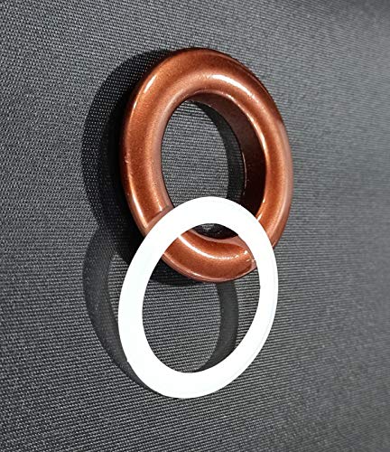 Image of FAPBADRI Curtain Eyelet Rings with Flexi Lock, Suitable for any 1 inch Curtain Rod - Copper Colour - 100 Pieces