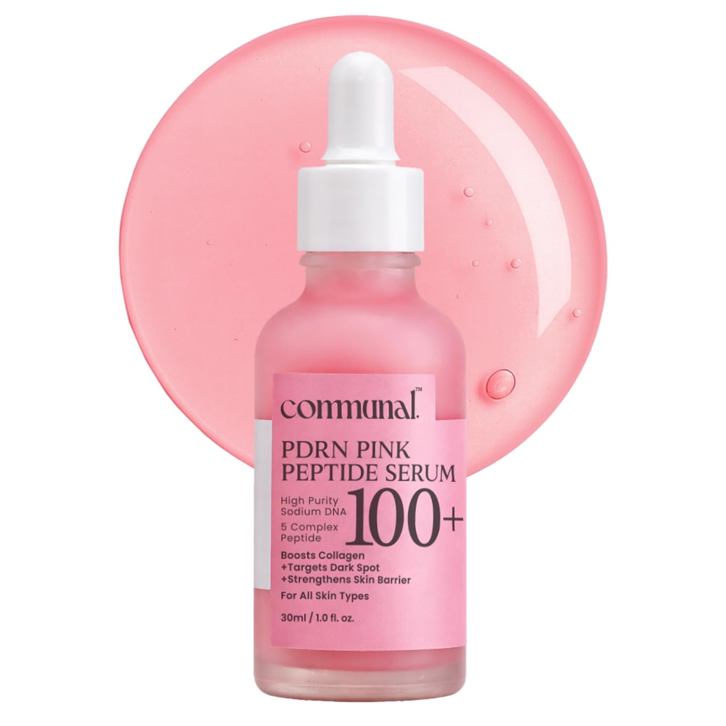 Communal PDRN Pink Peptide Serum with 5 Peptides, Advanced Collagen Boosting Brightening Formula for Dark Spots, Hyperpigmentation, Acne Marks, Fine Lines, Skin Repair & Barrier Support, 30ml-image-23