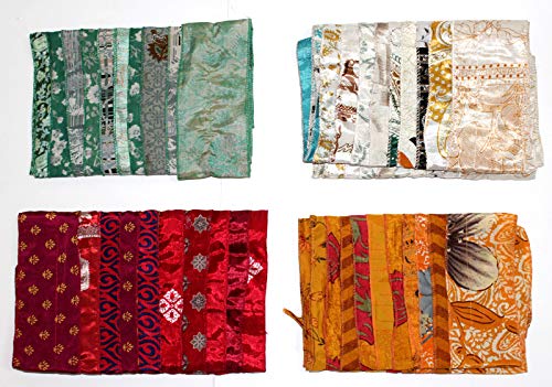 Mango Gifts Women's Lot of 5 Sari Fabric Handmade Mix Color Scarves, Scarfs, Neckwraps, Women Boho Fashion Accessories, Assortment4