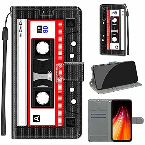 SATURCASE Case for Xiaomi Redmi Note 8, Beautiful PU Leather Flip Magnet Wallet Stand Card Slots Hand Strap Protective Cover for Xiaomi Redmi Note 8 (DY-11)