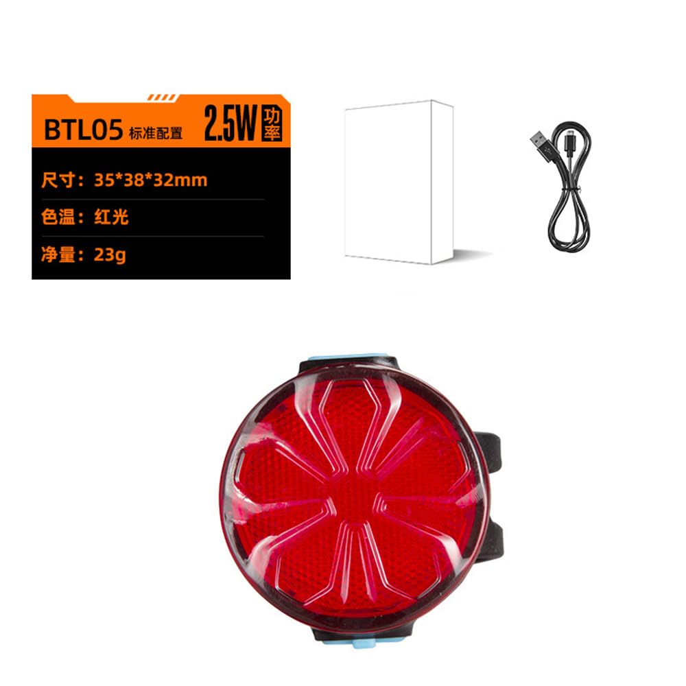 Luces traseras para Bicicleta, Luces para Ciclismo Nocturno, Luces para Bicicletas de montaña y Carretera, Accesorios de Carga para Bicicletas