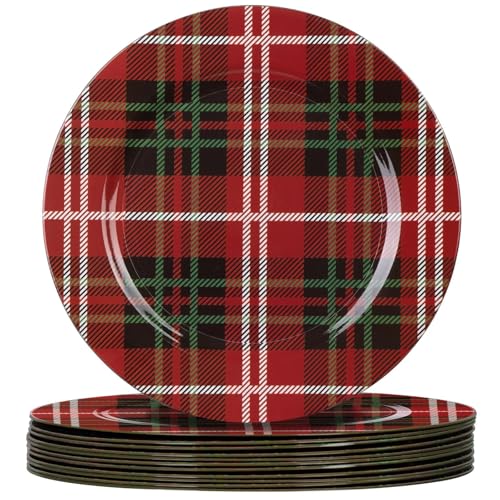 MAONAME Red Charger Plates Set of 12, 13 Inch Plastic Charger for Dinner Plates, Christmas Plate Chargers, Round Chargers for Table Setting, Wedding Decor MAONAME Red Charger Plates Set of 12, 13 Inch Plastic Charger for Dinner Plates, Christmas Plate Chargers, Round Chargers for Table Setting, Wedding Decor