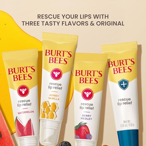 Burt's Bees Rescue Lip Relief, Watermelon, Hydrating Lip Balm for Dry Cracked Lips, with Responsbily Sourced Beeswax and Shea Butter, 100% Natural Origin, 1 Squeezy Tube, 0.35oz - image 9