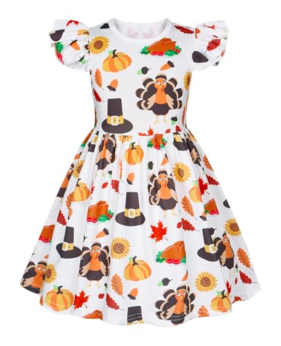 Jurebecia Girls Nightgowns Halloween Christmas Nightgown Dress Kids Holiday Sleepwear Flutter Sleeve Nightdress Pajamas