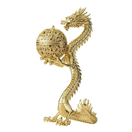 CINTUA ドラゴン 置物香炉 金龍倒流香 (金 龍) 仏壇用 香炉 流香炉 お香立て 線香立て ヨガ 瞑想 リラックス 癒し 茶道用品 開運 置物 風水 開運グッズ 御守 お守り 縁起物 (サイズ : 25CM)