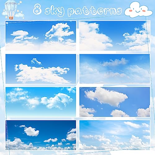Image of Yahenda 8 Packs Fluorescent Light Covers, 4 x 2 Feet Magnetic Ceiling Lighting Covers, Classroom Light Filter Shade for Office School Hospital Home Room Decor(Blue Sky White Cloud)