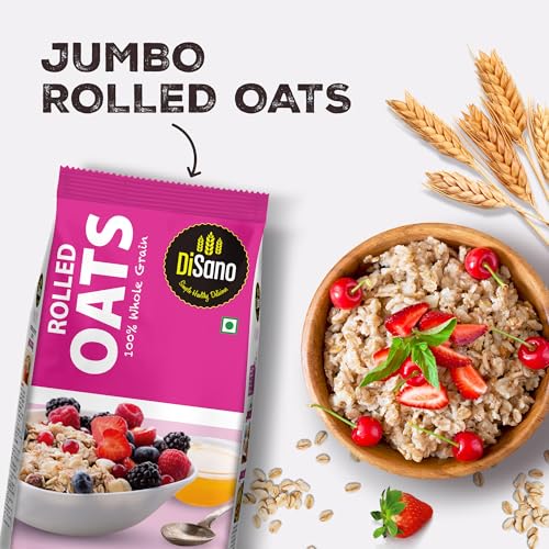 Image of DiSano Rolled Oats (Jumbo) 1kg, High Fibre Breakfast, Wholegrain, For Weight Management, Preservative Free, Source of Protein