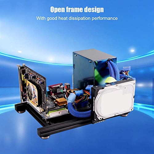 Image of ITX Motherboard PC Computer Case,Mini ITX Open Air Frame Computer Overclock Case Computer Motherboards PC Test Bench, Aluminum Mod Base Motherboard Test Bench Support ATX Power