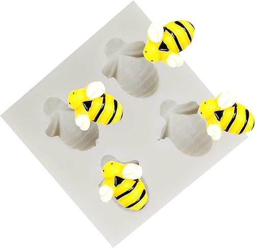 Molde de silicona de abeja de abeja de abeja, molde de fondant de abeja para bricolaje, chocolate, dulces, pudín, pasta de goma, cupcake, decoración