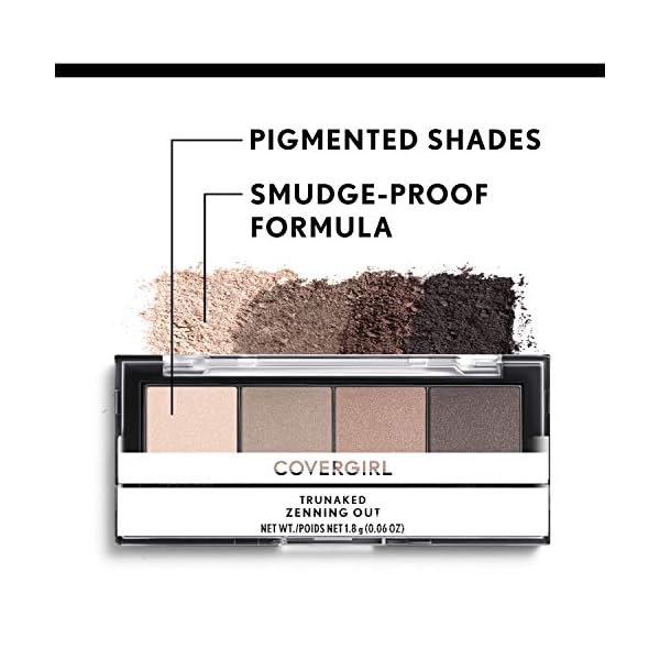 COVERGIRL-COVERGIRL-Trunaked-Quad-Eyeshadow-Palette-Zenning-Out-Zenning-Out-006-Ounce COVERGIRL TruNaked Quad Eyeshadow Palette, Zenning Out, 6 Shades, 0.06 Fl Ounces, Shimmer Fade-Proof Formula, Pigmented Shades