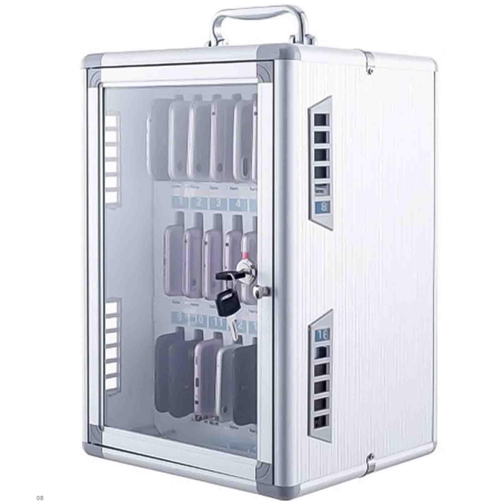 Estaciones de carga para teléfono móvil, aluminio, organizador de teléfono con cerradura, caja de almacenamiento personal para teléfono móvil, caja de almacenamiento multicapa, duradera