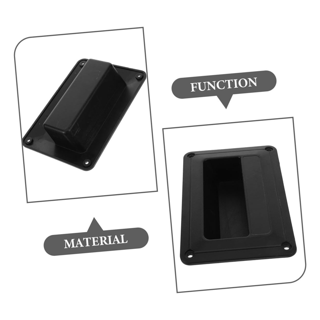 Lot de 2 Poignées Latérales en Abs Noires Résistantes pour Matériel Haut-Parleur Audio de Scène, Accessoire Polyvalent pour Remplacement Facile