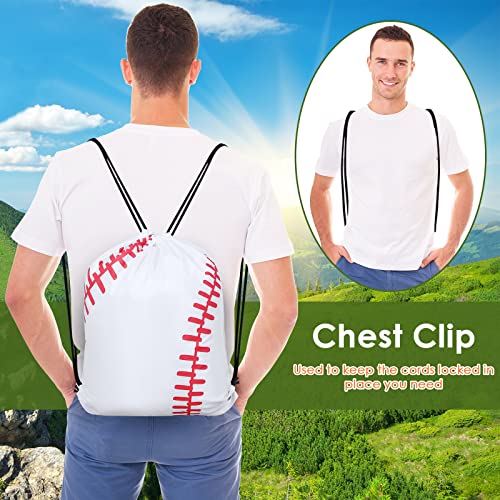 Riakrum 12 Pieces 16.5 Inch Ball Drawstring Backpack Cinch Drawstring Bag, Sack Pack String Bag For Sports Travel Storage Gym Workout (Baseball Pattern) #TOP4