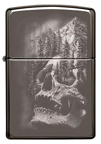 ZIPPO 49141 – Skull Mountain Design - Black Ice – Sturmfeuerzeug, nachfüllbar, in hochwertiger Geschenkbox – Bild 3