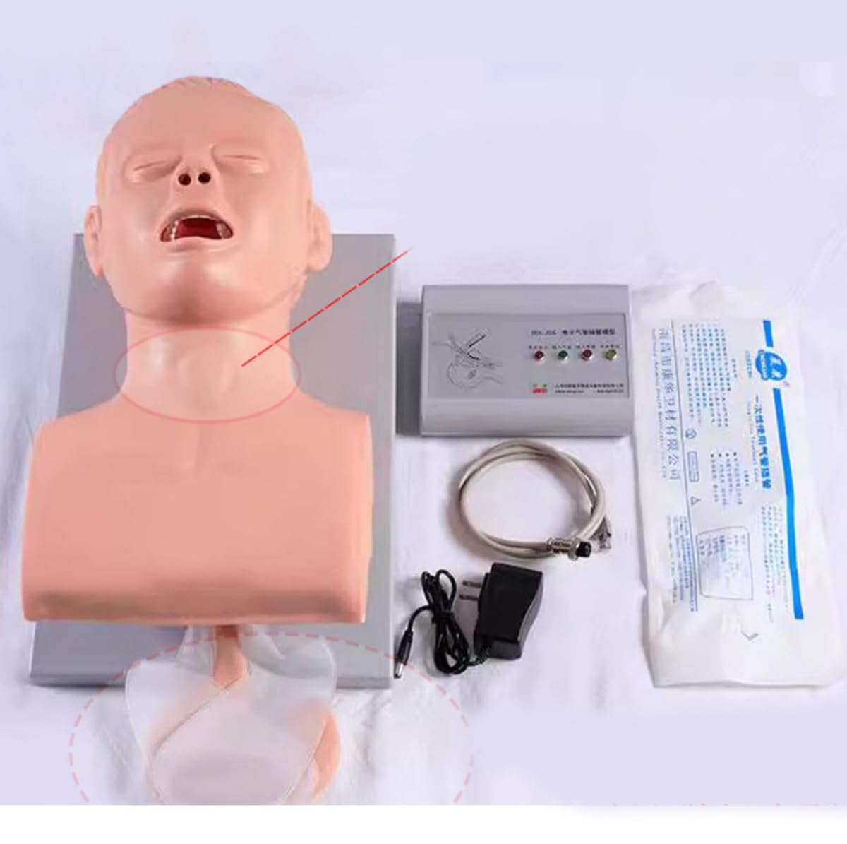 Modelo De Intubación Traqueal Oral, Nasofaríngea para Adultos De Primeros Auxilios Intubación Traqueal Humana Electrónica con Alarma Maniquí De Entrenamiento De Enfermería Médica