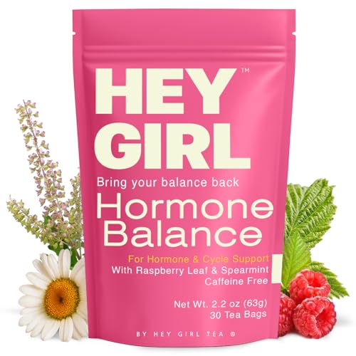 Hormone Balance for Women Tea with Spearmint, Red Raspberry Leaf, Chamomile, Ginger, Nettle - For PMS, PCOS, Perimenopause & Cycle Support - Herbal Hormonal Wellness Tea Bags