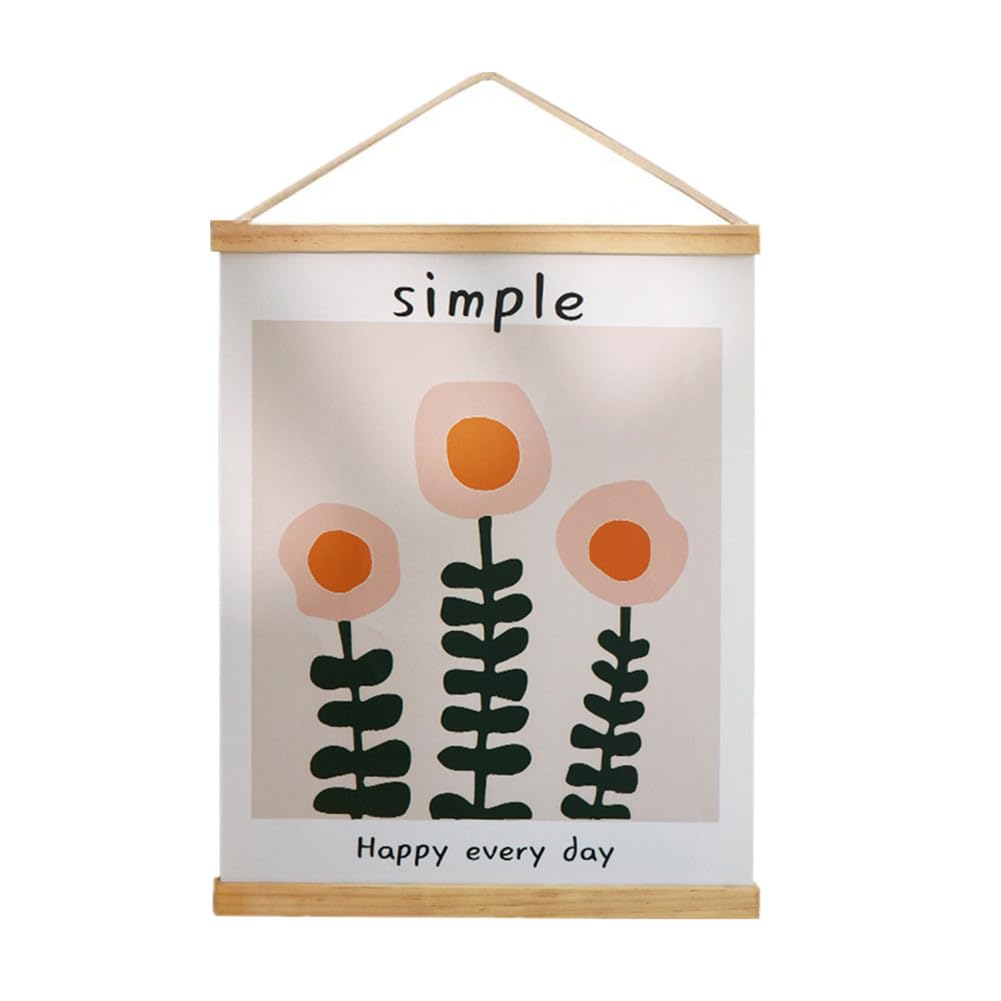 Poster Hanger Nikou - Cornice Magnetica In Legno Fai Da Te Per Poster E Stampe, 21 Cm, Bianco, Set Da 4 Strisce