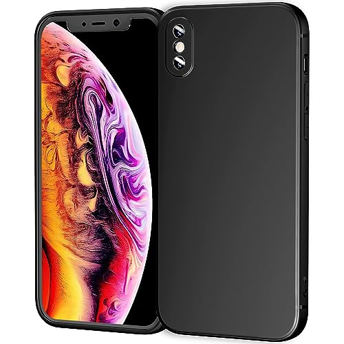 TENOC Phone Case Compatible with iPhone X & iPhone Xs, Black Case Anti-Fingerprint Protective Bumper...