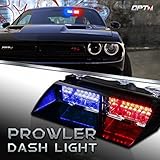 Prowler Emergency Dash Light - True Daytime Visible LED 18 Strobe Patterns for Law Enforcement, Warning, First Response, Fire, Security, and Traffic Control POV Vehicles - 2 Yr Warranty [Red/Blue]
