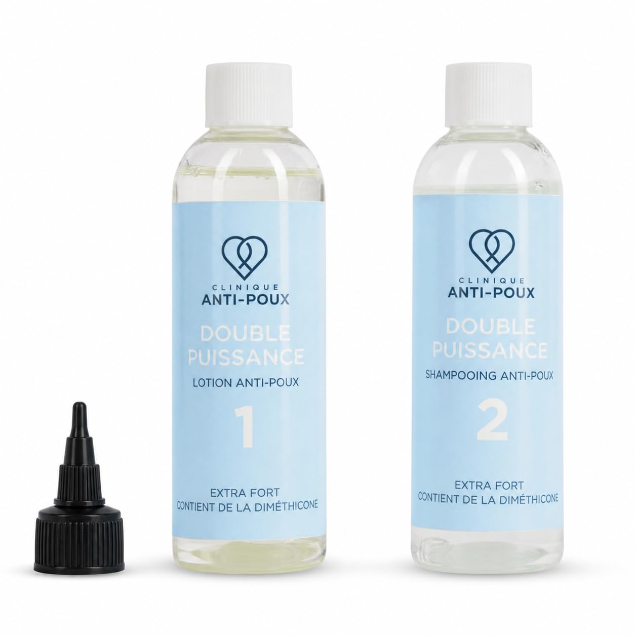 Nouveau produit; Double puissance avec deux peignes à poux - shampoing et lotion anti-poux de qualité - de la clinique - poux de tête et lentes