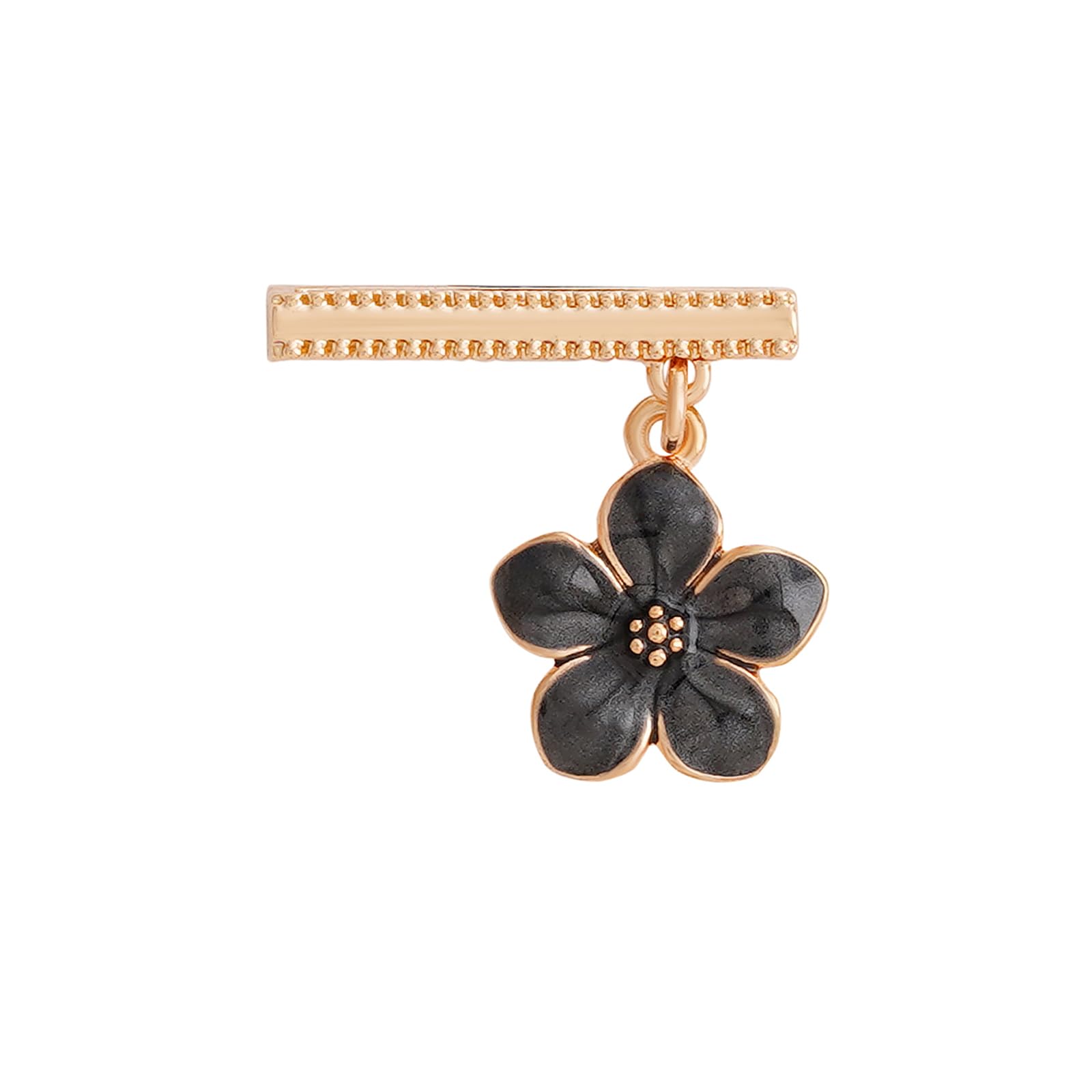 Midnight Blossom Gold & Black Pin Watch Charm-image-15