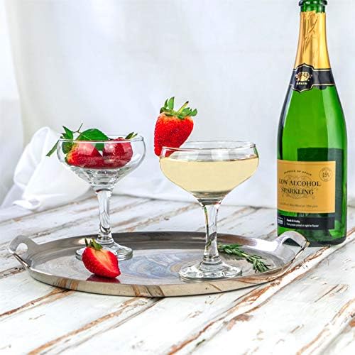 6x 235ml Champagne Saucers - Vintage Classic 20s Gatsby Art Deco Coupe Party Glass Saucer Espresso Babycham Drinking Glasses - Dishwasher Safe by Rink Drink