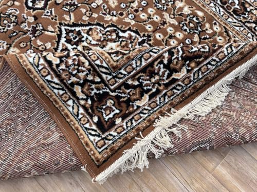 Image of TTC THREAD & TEXTURE CARPET Traditional Comfort: Power-Loomed Carpets for Living Room- Every Space Area Rug Color Gold Size 3x5 Feet (90x150cm)