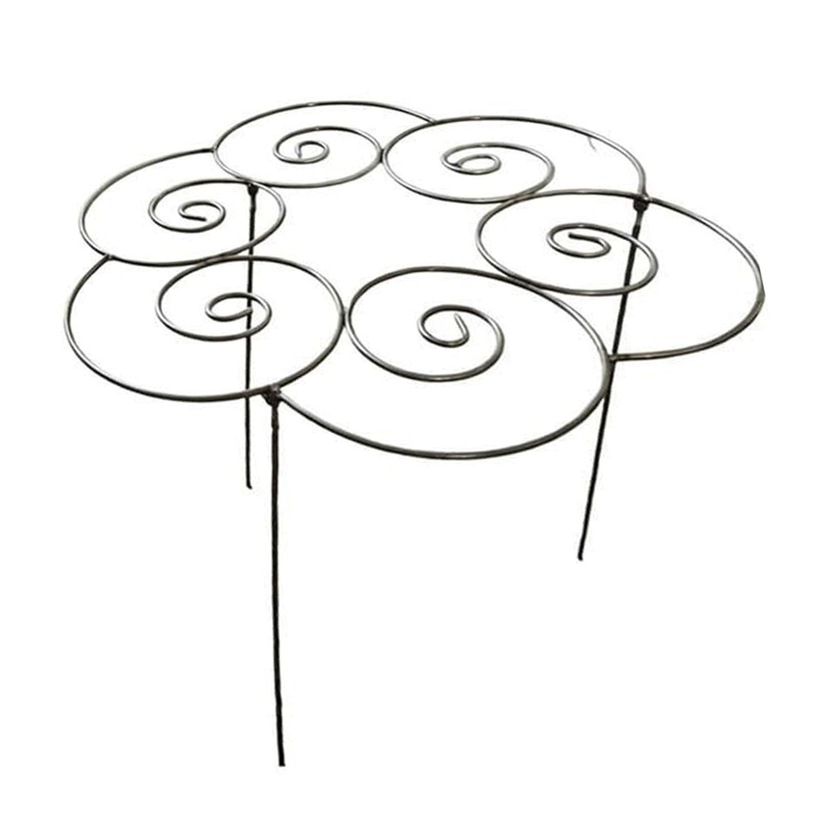 anwhriet Swirl Design Plant Support Ring, Decorative Metal Flower Stake for Peony Dahlia, Durable Garden Plant Support Cage Stand for Heavy Blooms, Easy Install Grow Through Hoop for Indoor Outdoor U