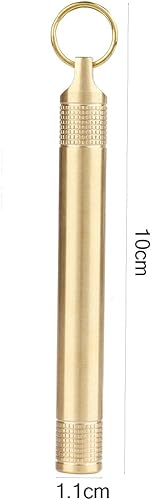 Miniatura 3 de Mini pastillero, pastillero de latón, pastillero portátil, botella de píldoras impermeable con llavero más 3 juntas tóricas de repuesto, pequeño