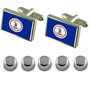 Select Gifts Shirt jurk studs Virginia vlag manchetknopen