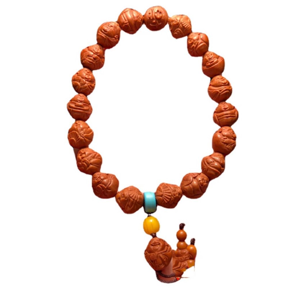Bracciale da uomo con nucleo in oliva, 10 mm, realizzato a mano, con Buddha Maitreya, in legno, senza pietre preziose