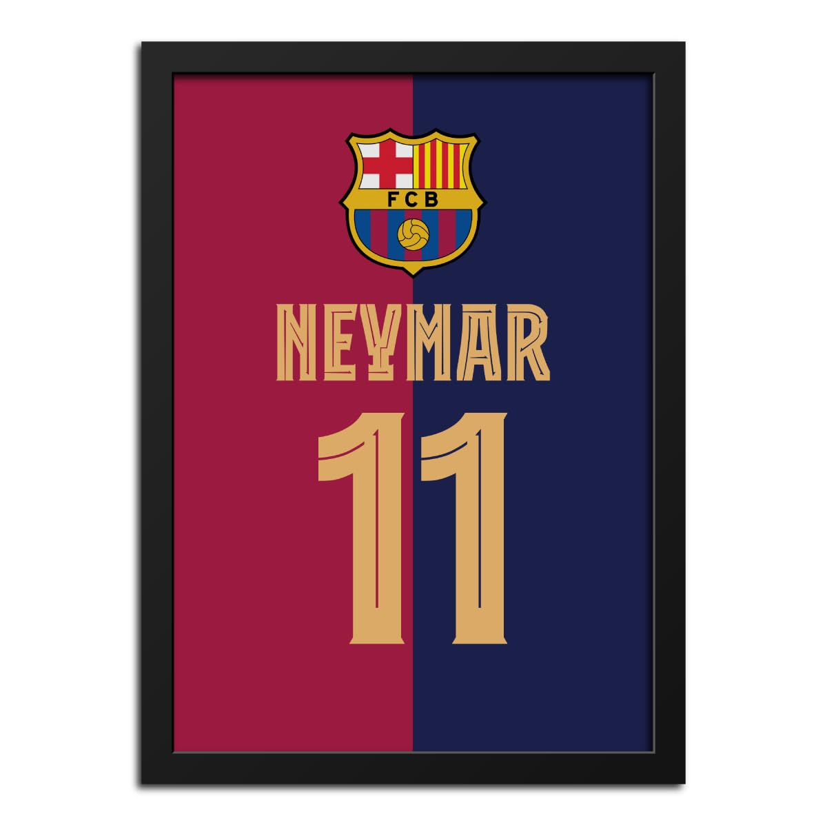 inspire TA Neymar Jr Photo Frame Barcelona Jersey Photo Wall Paintings For Football Fan Room Cafe Wall Frame, Laminated With Black Frame (12 X 9 INCHES)-image-21