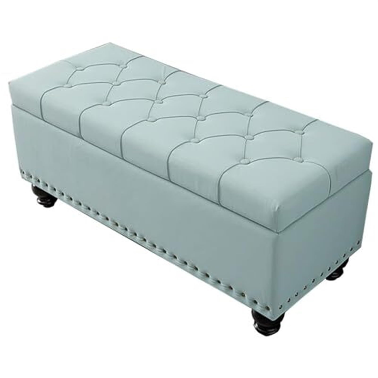 Tabouret de canapé rectangulaire pliable en cuir avec rangement pour salon