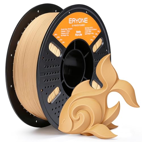 Image of ERYONE Matte PLA Lite 3D Printer Filament 1.75 + /- 0.03mm, Matte Filament 1KG(2.2LBS) Spool, Brown
