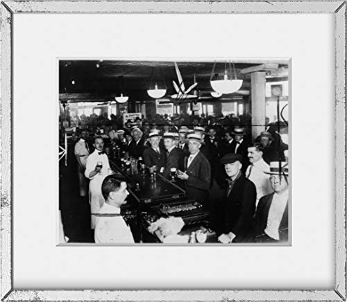 1919 Interior of a crowded bar moments before midnight, June 30, 1919, when wartime prohibition went into effect New York City Vintage 8x10 Photograph - Ready to Frame