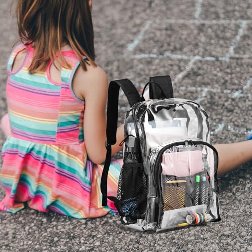 Mochila transparente con compartimentos para organizar el colegio 5