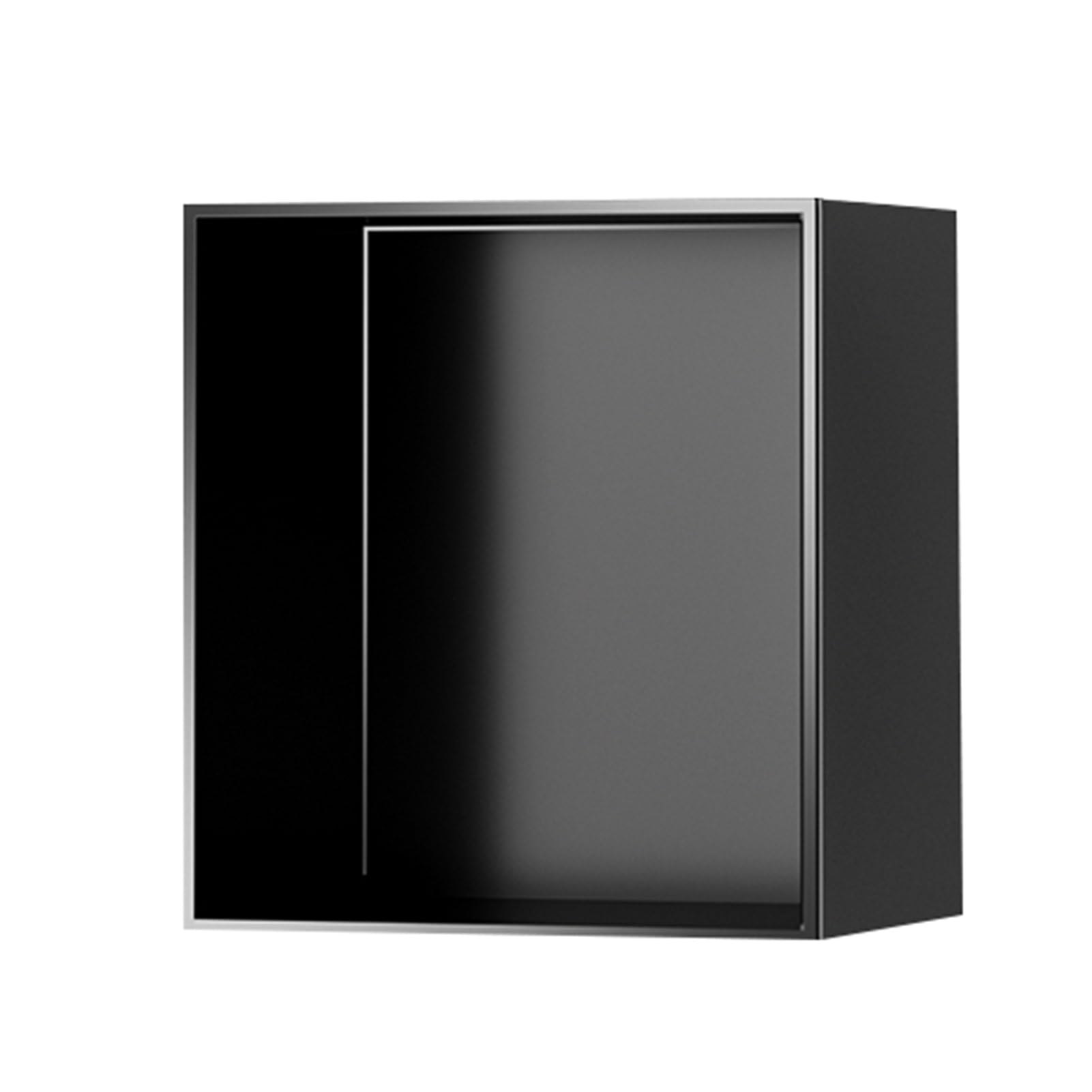 QUSYZD Bathroom Shower Recessed Niche, Rectangular Waterproof Leakproof Shower Shelf for Shampoo and Toiletries Recessed Mount Storage Shelf,Black-32x32x12.5cm
