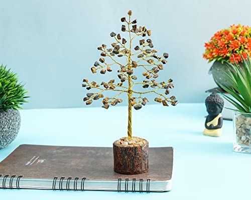 Image of ZAICUS Tiger Eye Crystal Tree of Life Feng Shui Bonsai 7-8 Inch