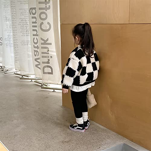 Children's Wool Sweater Winter top Girl's Chessboard Pullover2