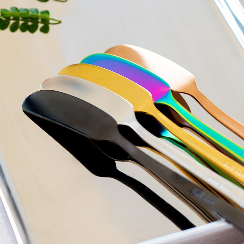 ONUIFIKE Silverware Set, 1/4/6/8/10/12 Pcs 304 Stainless Steel Butter Knife, Cheese Dessert Knife, Home Cutlery Flatware Set(Rose Gold,10 Pieces)