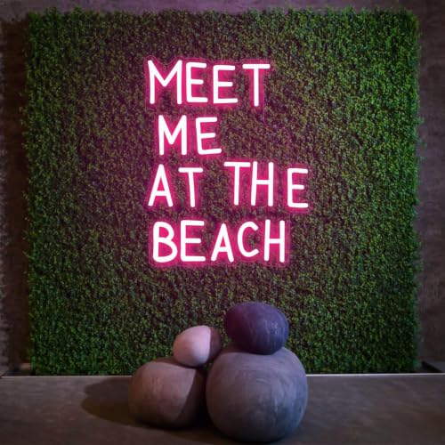 Meet Me at the Beach Neon Sign Dimmable Neon Signs for Wall Decor Beach Room Decor for Teen Girls LED Signs USB Light Up Sign for Bedroom Beachy House Coastal Room Wall Art Decor by SENOVIRA - Used condition - Image 7
