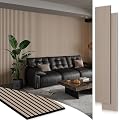 SMARTSTANDARD 2 Pack 106" x 20.5" Wood Slat Wall Panels, Soundproof Wooden Wall Panels, Acoustic Wood Panels for Wall, 3D Fluted Wood Panels for Interior Wall Decor, Walnut